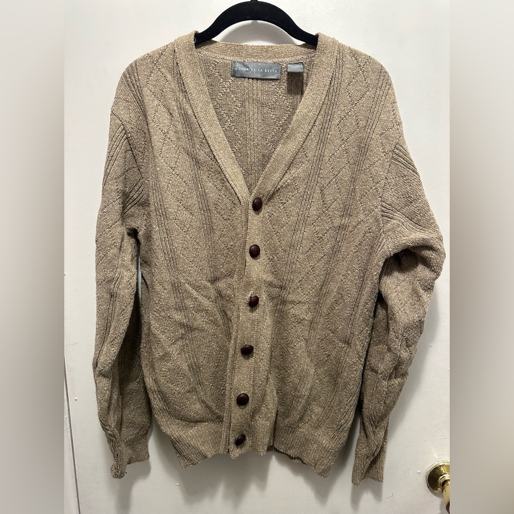 Oscar de la Renta Beige Cardigan Sweater